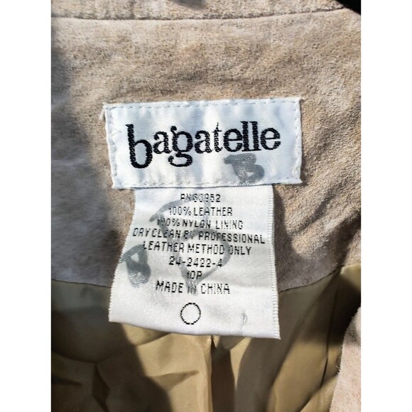 WOMENS BAGATELLE VINTAGE TAN SUEDE/LEATHER JACKET SZ 10P Fast Shipping - Picture 7 of 12